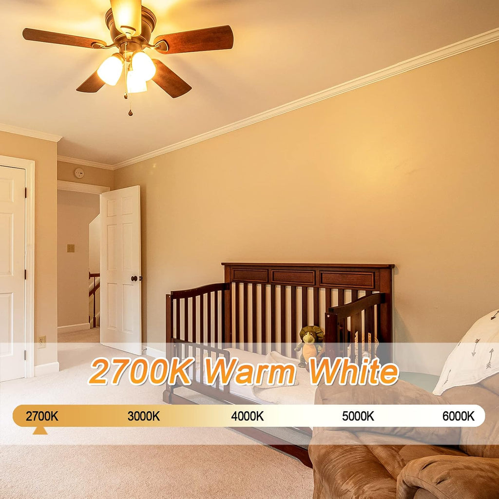 A15 E12 LED Ceiling Fan Light Bulbs, 60W Equiv., Warm White 2700K