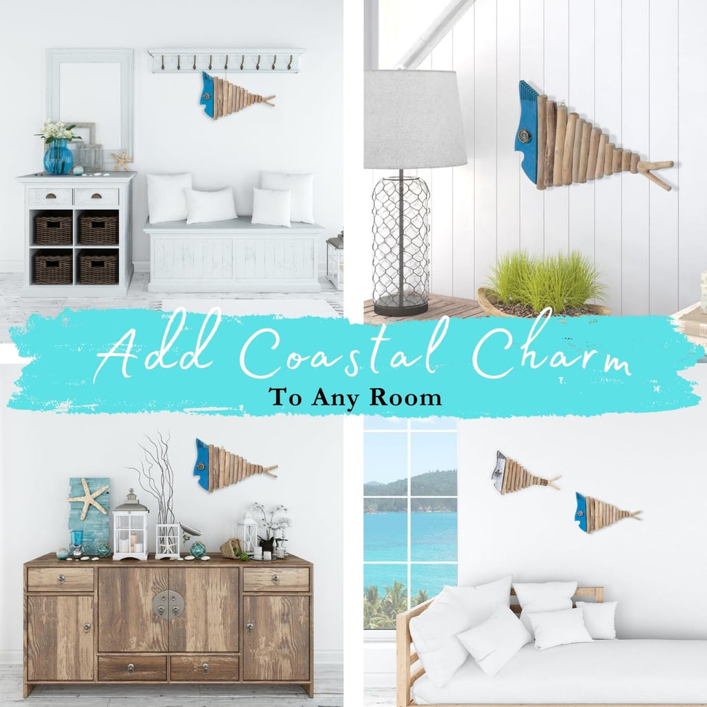 Driftwood Nautical Wall Decororation | Handmade Wooden Rustic Coastal Art