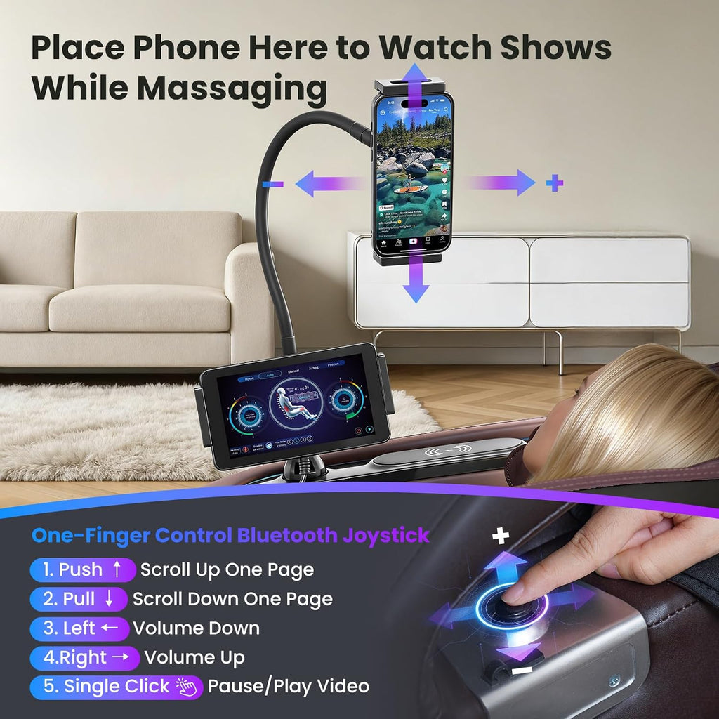 4D Music Rhythm Massage Chair Full Body, 2026 Unique Sonic Resonance Zero Gravity SL-Track Shiatsu Recliner with Knee