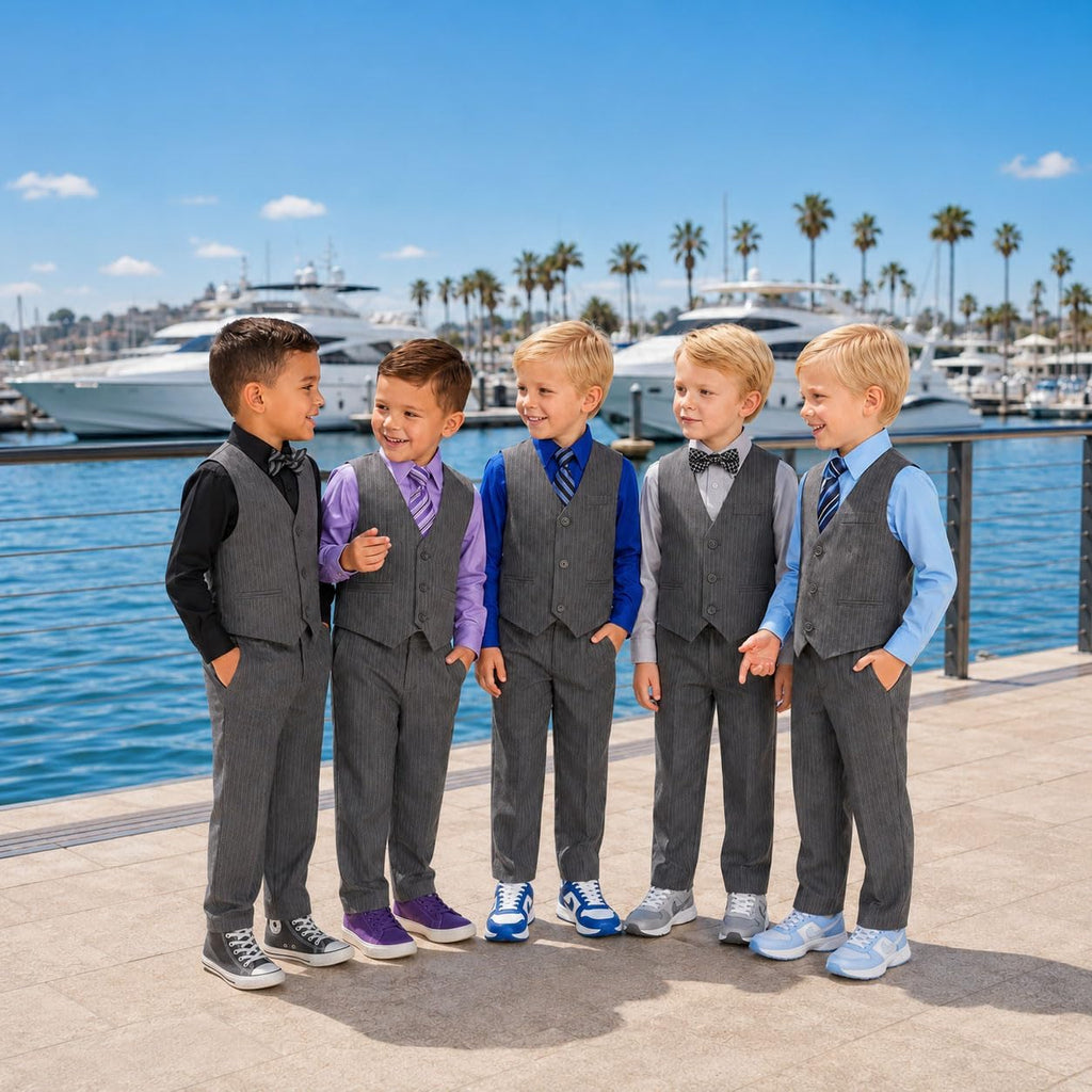 Pinstripe Boys Formal Dresswear Vest Set