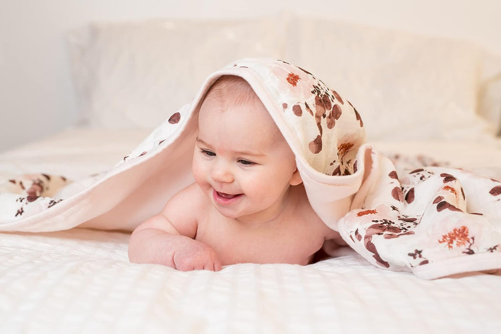 Baby Quilt Blanket| Unisex Softest Bamboo Viscose Muslin Quilt Blanket with Jersey Trim| Neutral Receiving Blanket