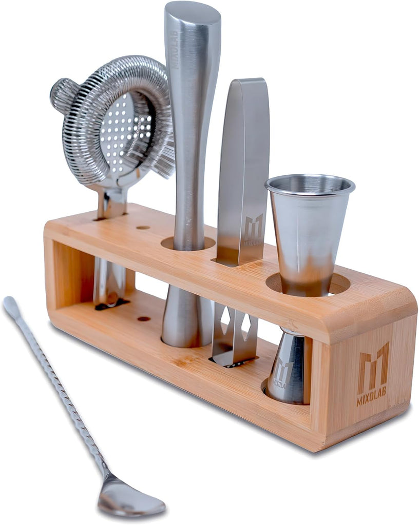 Bar Tool Set, Premium 6-Piece Bartender Tools - Effortlessly Mix Cocktails After a Long Day - Includes Jigger - Set of 6