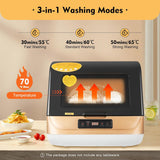 Portable Countertop Dishwasher, 4 Washing Programs Mini Dishwasher 360° Rotating Spray Dish Washing Machine for Home