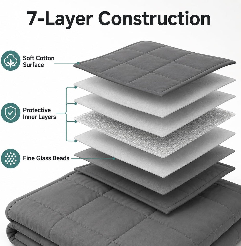 Weighted Blanket for Adults,Soft Heavy Blanket Machine Washable for Fall, Bedding &Napping with Premium Glass Beads