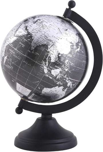 5" World Globe With Sturdy Metal Stand (NOT PLASTIC!) - Desktop Globes Desk Table Office Decor - Book Shelf Decor