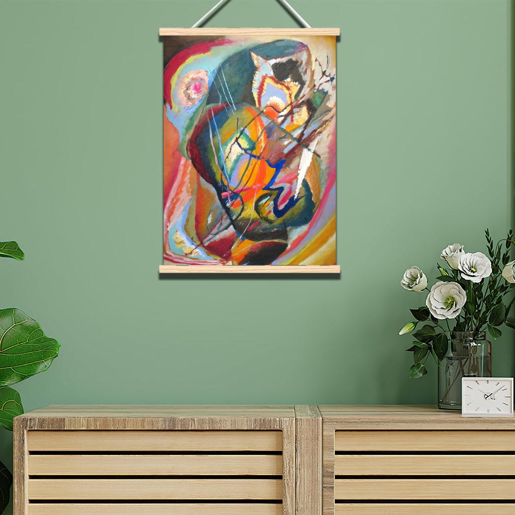 Wassily Kandinsky wooden hanging art- Untitled Improvisation Iii' Art Print Wall Hanging - Classic Impressionist