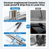 Kitchen Faucet with Pull Down Sprayer, VFAUOSIT Lead-Free Kitchen Sink Faucet Brushed Nickel Stainless Steel High Arc