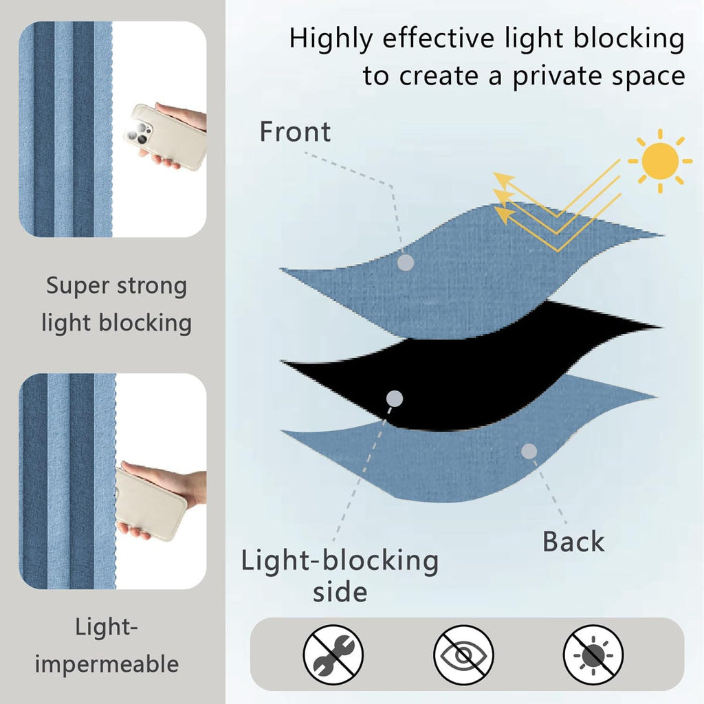 100% Blackout Curtains Patio Door Curtain Accordion Door Sliding Door Curtains Extra Wide Blackout Curtains Used for