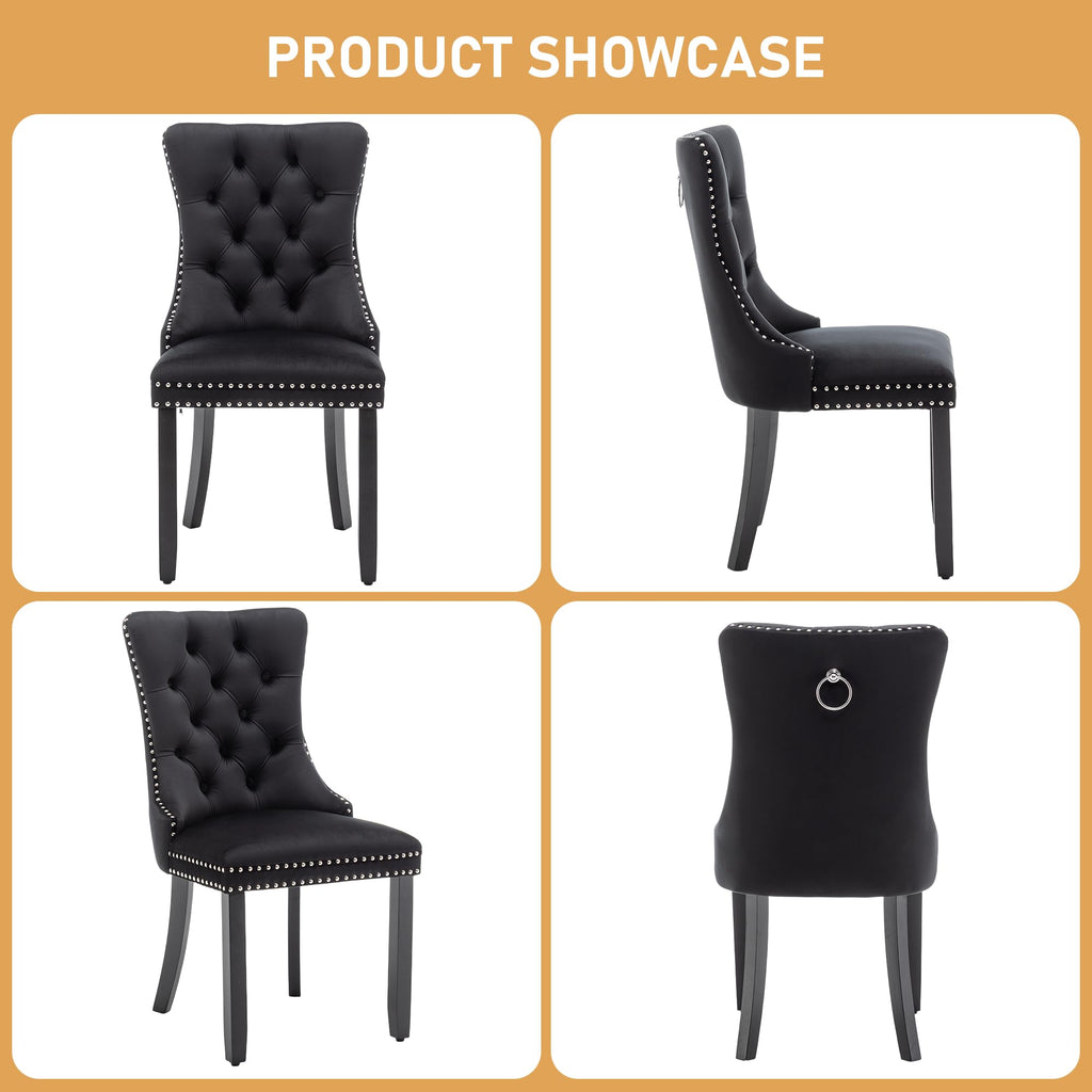 Velvet Dining Chairs, Black Dining Chairs Set of 4