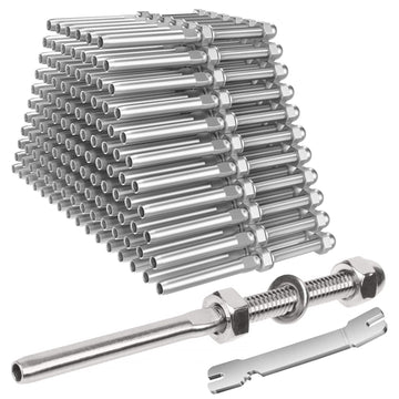 120 Pack 1/8" Cable Railing Swage Threaded Stud Tension End Fitting