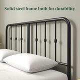 Leonardo Metal Platform Bed Frame, Victorian Spindle Style Headboard and Footboard, Heavy Duty Bed Base