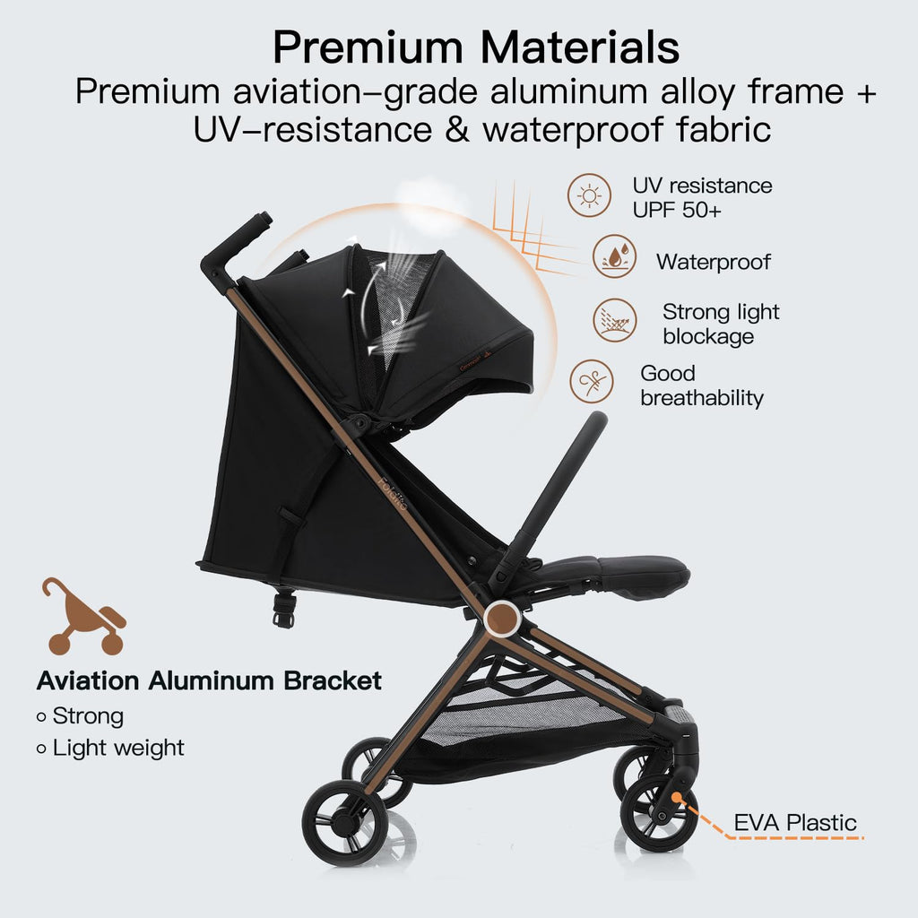 Travel Stroller for Airplane, Ultra Compact & Lightweight - Only 9.9 lbs, Portable Infant Toddler Baby Stroller