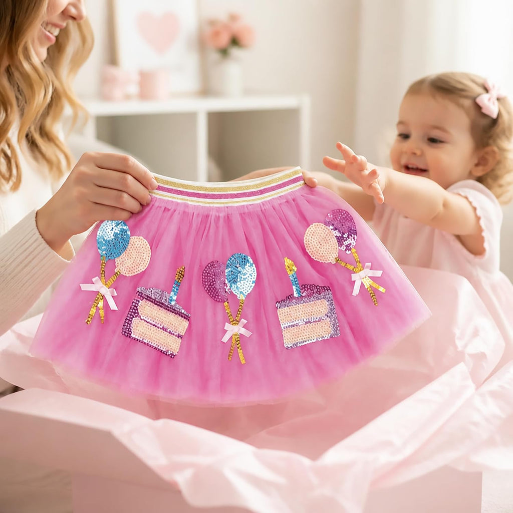 Toddler Girl Birthday Sequin Icon Tutu