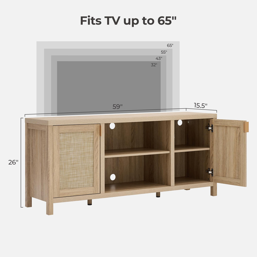 Rattan TV Stand 26" Tall TV Console