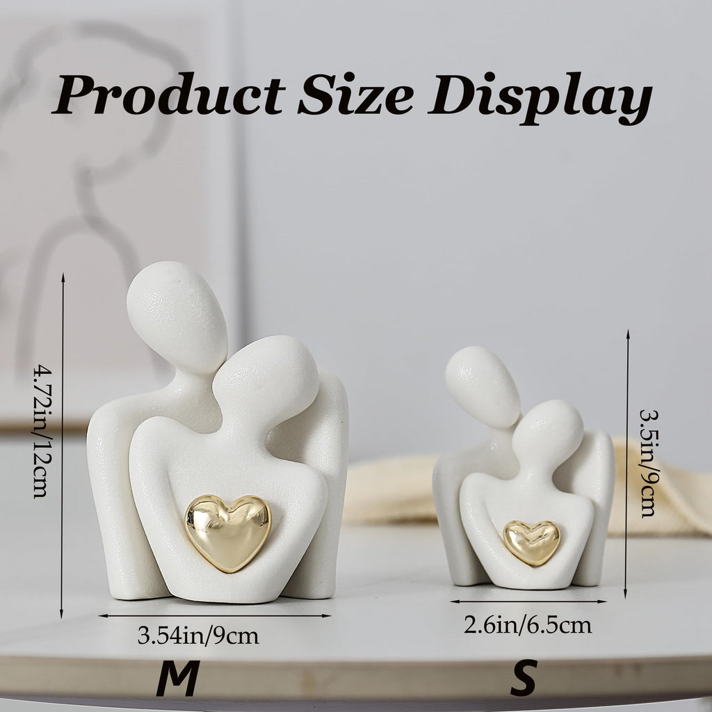 Hugging Couple Statue Ceramic Lover Figurine Home Decor is a Romantic Gift for Her on Wedding Anniversary and