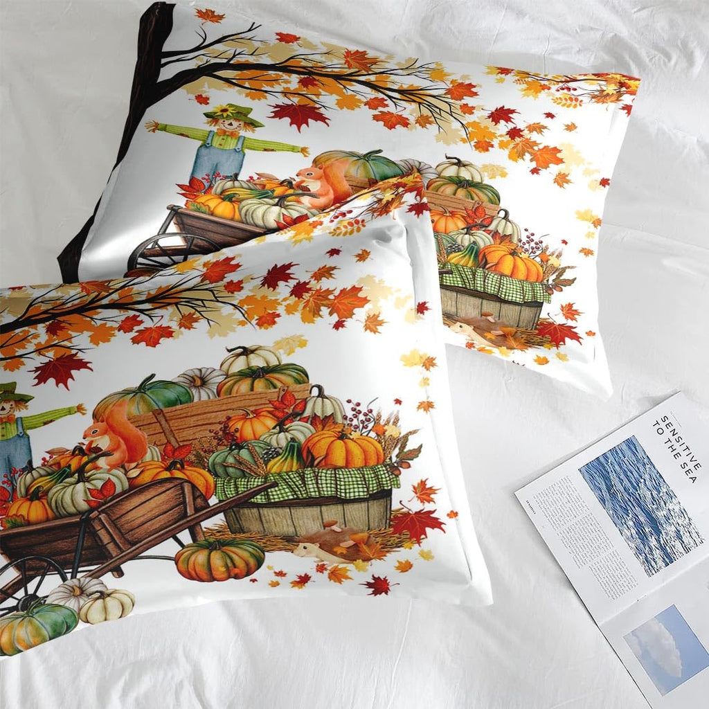 Fall Comforter Set with Sheets, 7 Pieces Farmhouse Bedding