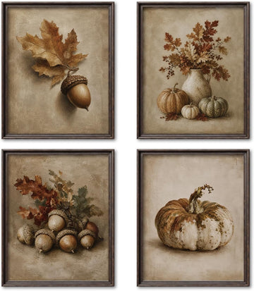 Harvest Wall Art, Fall Farmhouse Decor, 8x10 Prints - Set of 4