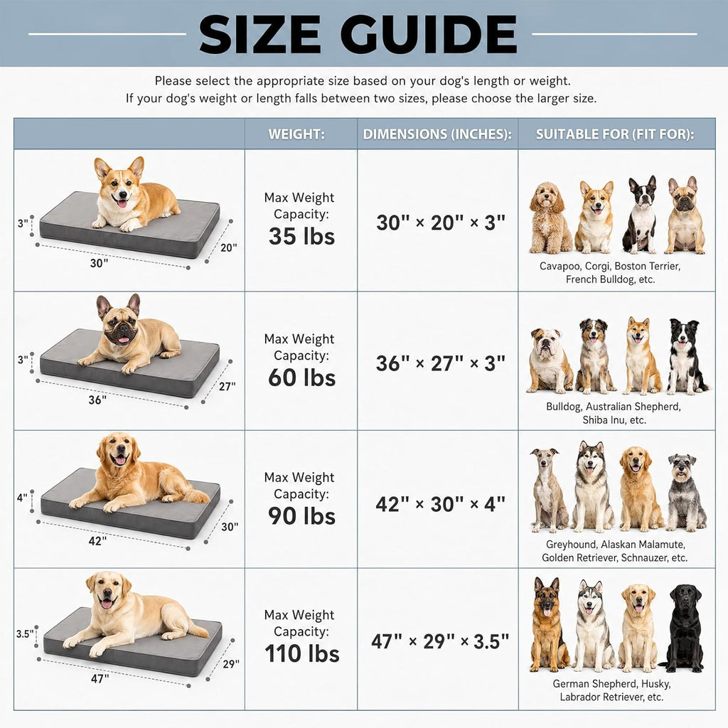 Outdoor Waterproof Dog Bed Large Sized, Washable Creat Pad