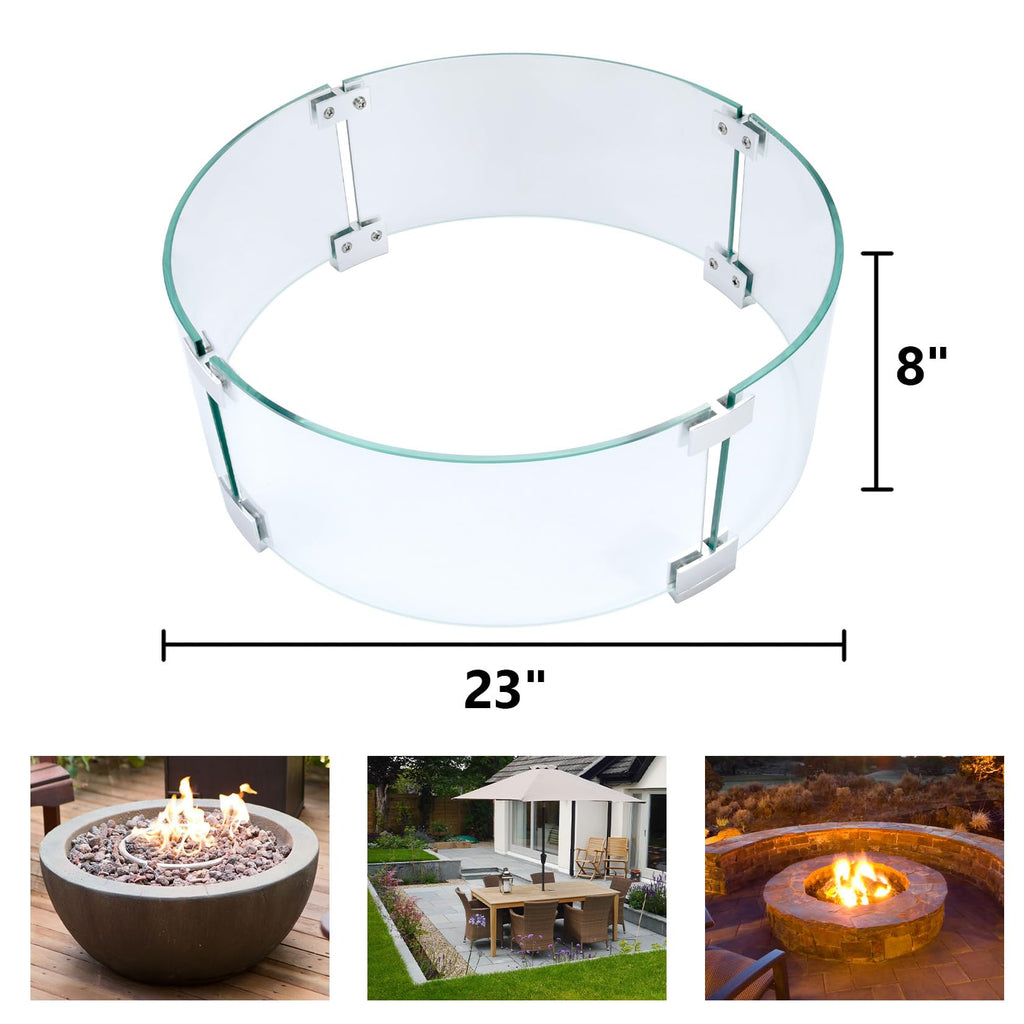 Fire Pit Wind Guard Round, 23" Fire Pit Wind Guard