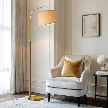 62.5" Wood Floor Lamps with Foot Switch Tall Standing Lamp