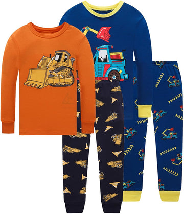 Bety Boys 4 Pieces Cotton Pajamas Toddlers Long Sleeve 24M