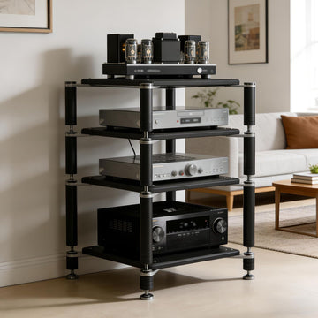 Heavy Duty AV Media Stand, AV Component Stand with Stainless Steel Bracket, Stereo Component Rack, Suitable s