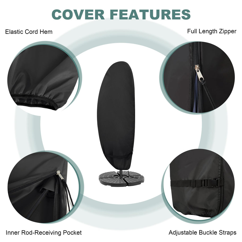 Patio Waterproof for 7.5-11.5 Feet, Black