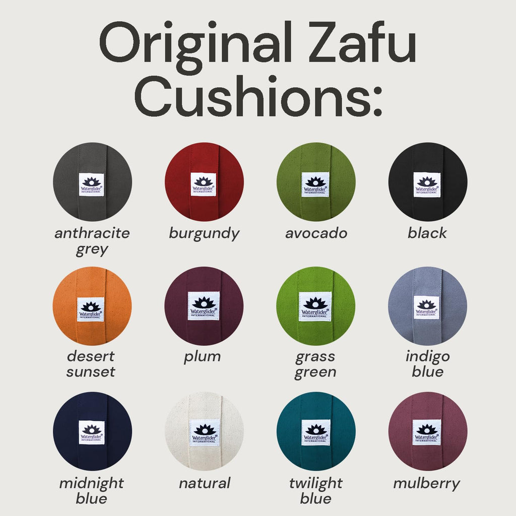 Meditation Cushion (Twilight Blue) Round, Buckwheat Husk Filled, Floor Pillow or Cushions, Yoga Seat, Zafu, Made in
