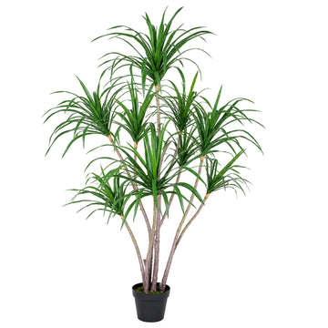 5ft Artificial Dracaena Marginata Tree with 261 Lifelike Leaves & 9 Heads, Tall Large Faux Tropical Yucca Plant Fake