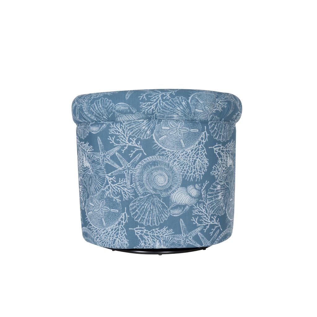 Felicity Blue & White Coastal Swivel Club Chair