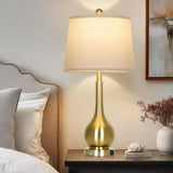 26" Gold Table Lamp Single, Touch Control Bedside Lamp, 3-Way Dimmable End Table Lamp with USB Charging Port (1 Pack)