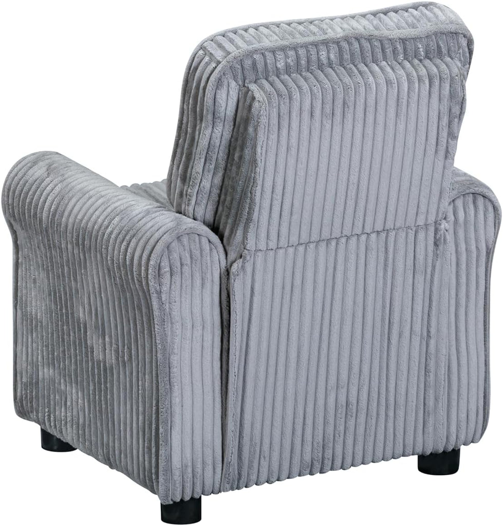 Jordan Kids Recliner Chair with Footrest, Soft Upholstered Toddler Push-Back Recliner with Padded Armrests, Comfy