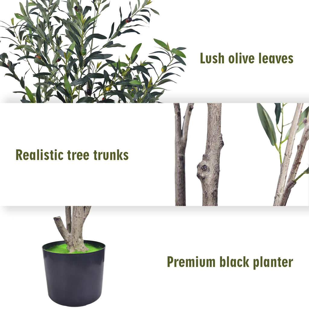 Artificial Olive Tree 5ft Fake Plants Lush Leaves Aesthetic Decor