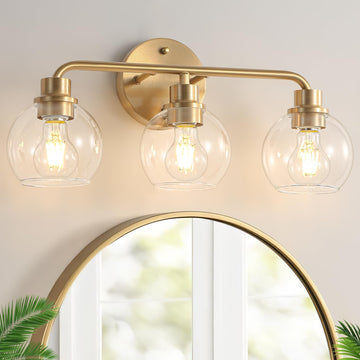 Bathroom Light Fixtures Gold Vanity Light 3 Light Brushed Brass
