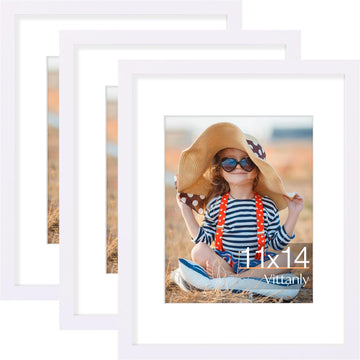 11x14 Picture Frame Set of 3 for Wall Mounting Display, White