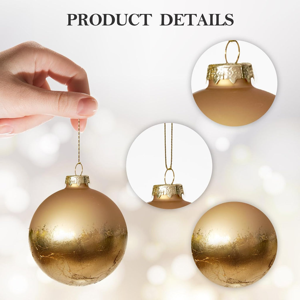 Ball Ornaments Set of 9, Gold Matte