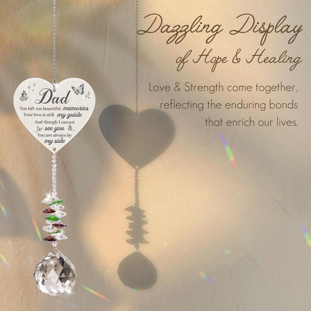 Memorial Gifts for Loss of Dad, Memorial Crystal Suncatcher Ornament, Sympathy Gifts for Loss of Father, Hanging