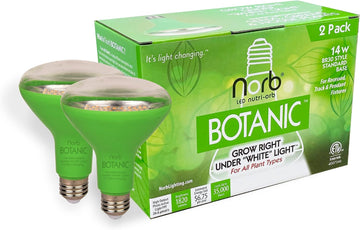 NorbBOTANIC BR30 LED Grow Light - Full-Spectrum Sunlight Bulb for Indoor Plants - 14W Energy-Efficient Grow Lamp