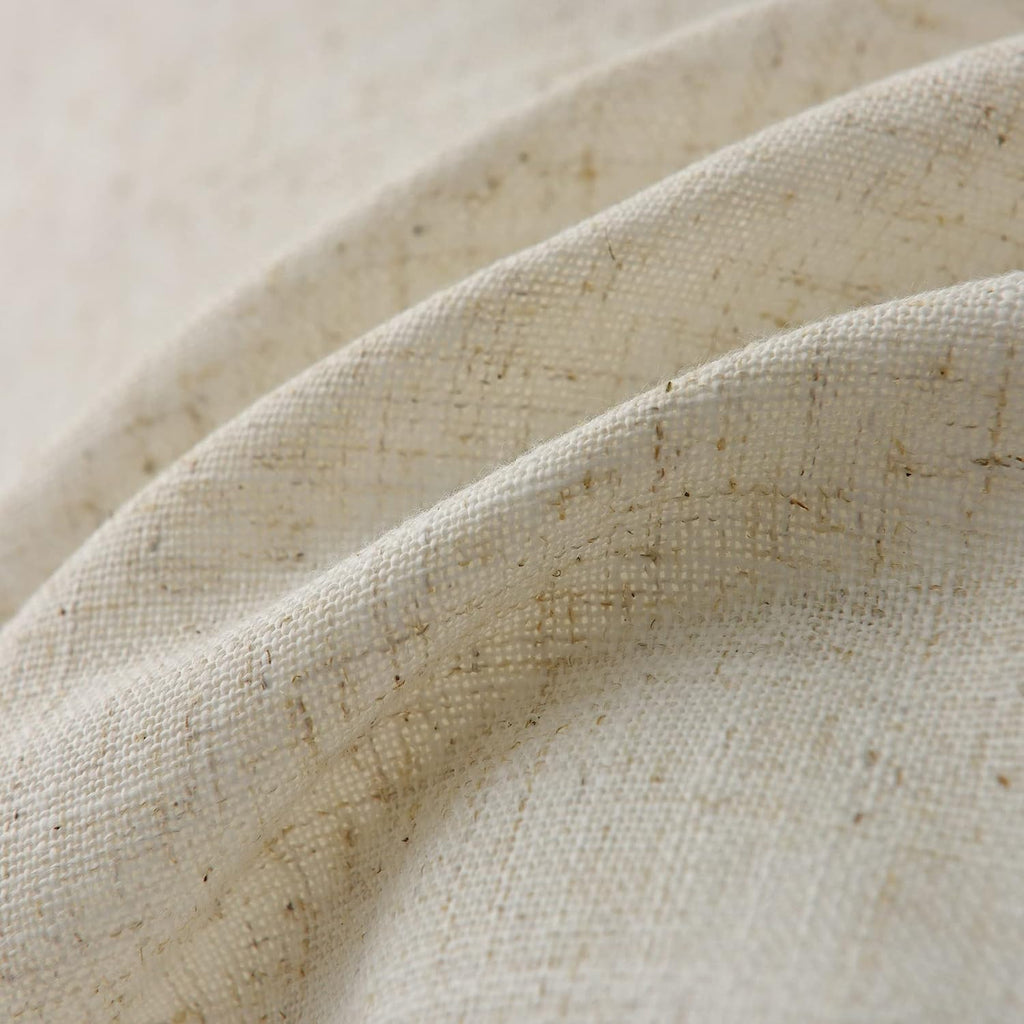 Linen Kitchen Curtains 24 Inch Length Rustic Farmhouse Crude Short Cafe Curtains Rod Pocket Tiers for Small Window