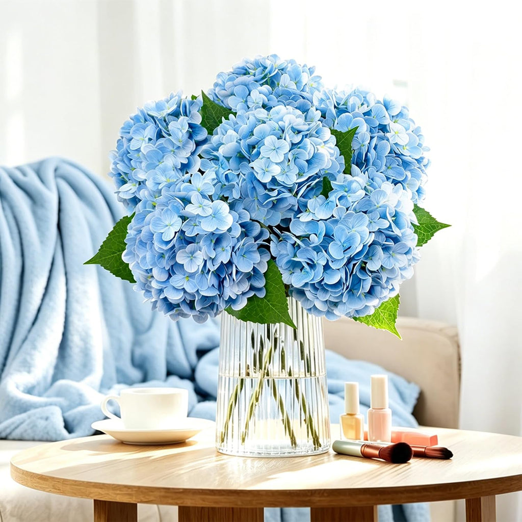 Real Touch White Hydrangea Artificial Flowers 20.5" - Set of 6