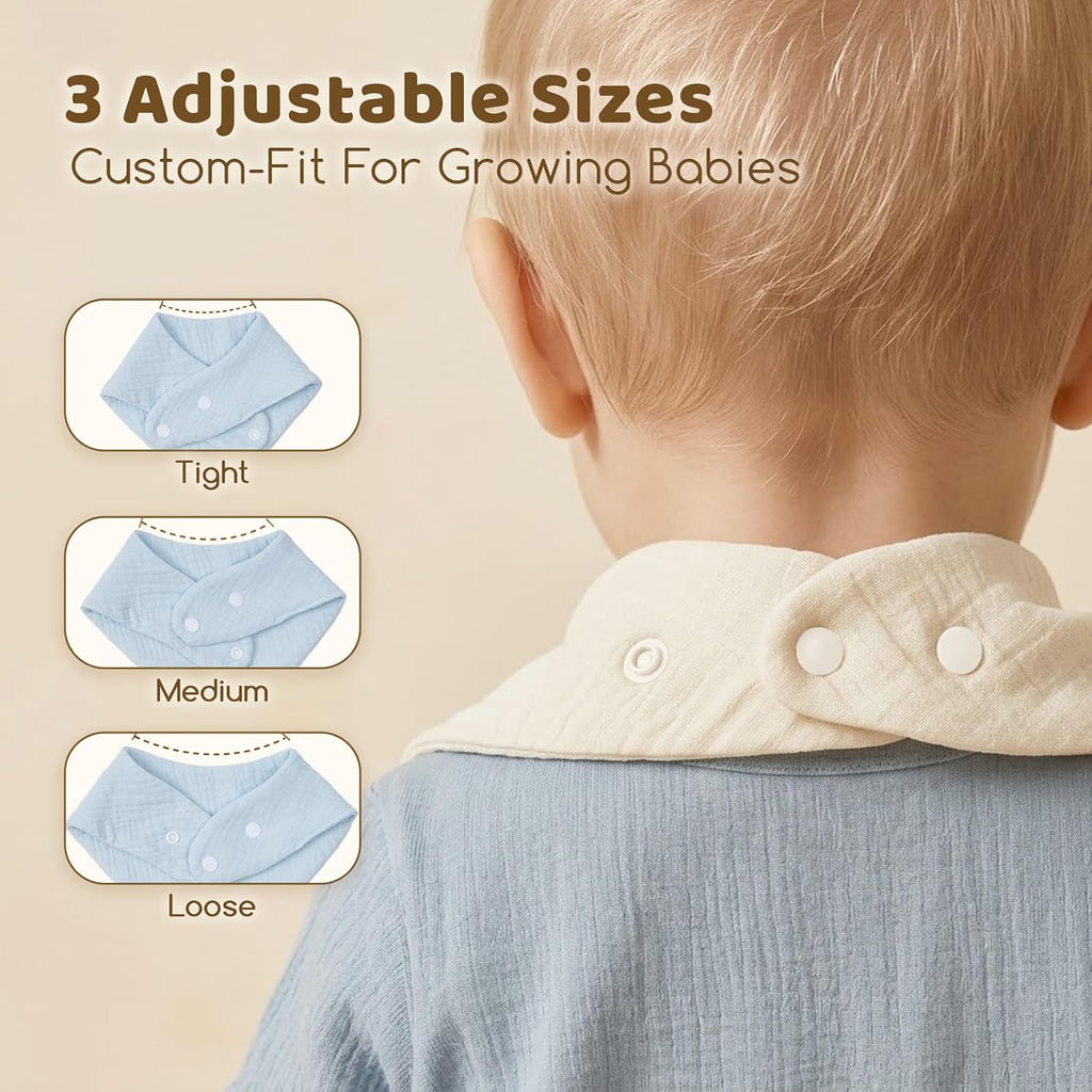 Pack Muslin Baby Bibs for Drooling and Teething