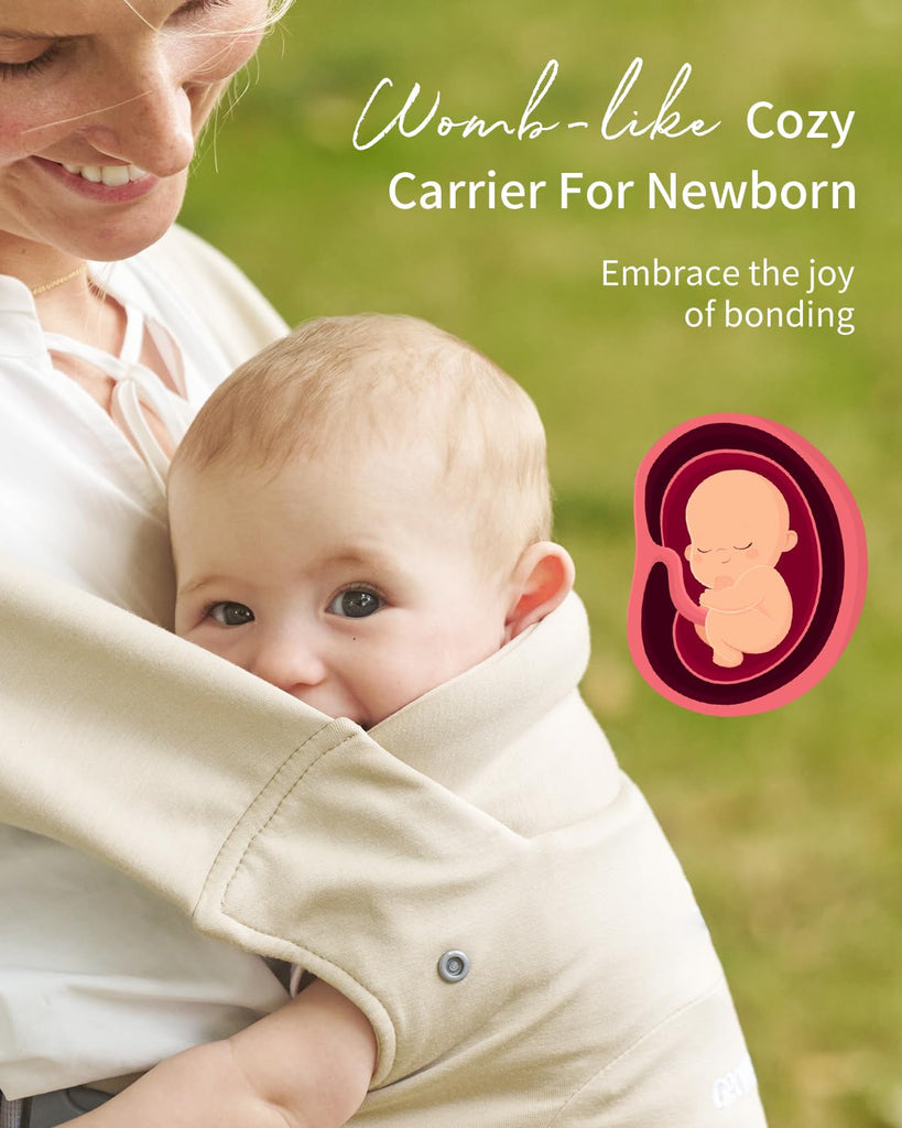 Newborn Carrier, Ergonomic, Cozy Baby Carrier, Cream