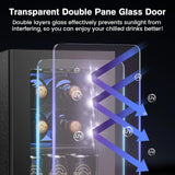 Wine Fridge Freestanding Counter-top, 24 Cans Wine Cellar Drink Cooler for Soda,