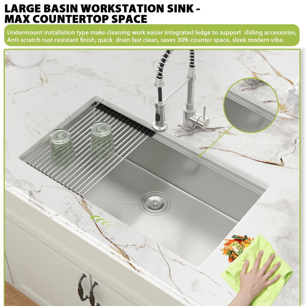 30 Inch Undermount T304 16 Gauge Stainless Steel