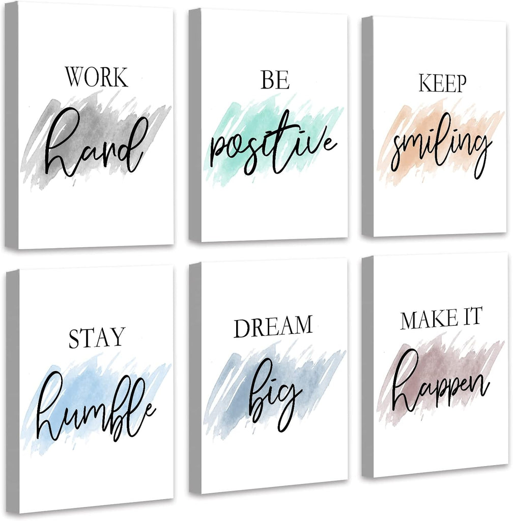 Motivational Wall Decor Inspirational Office Wall Art Quotes 12" x16" Framed Wall Art Encouraging Canvas Posters