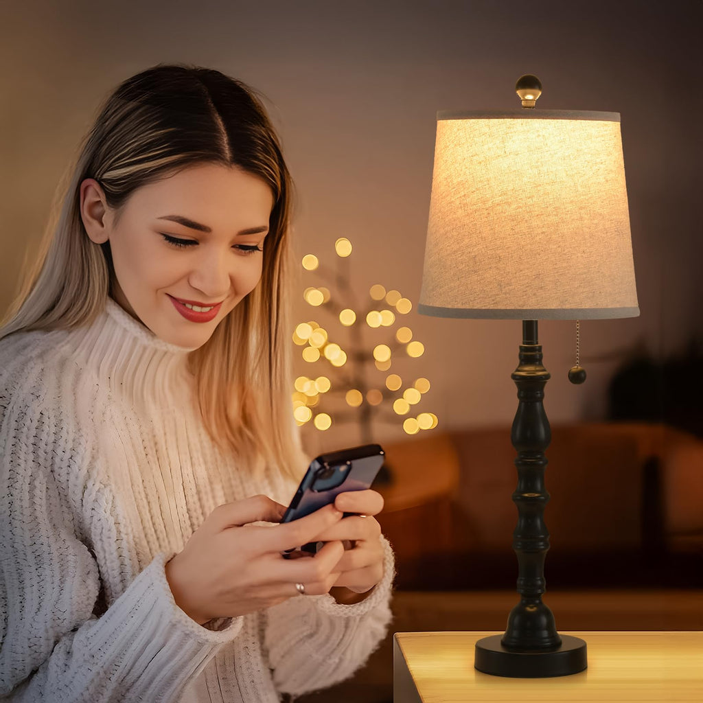 Lamps Set of 2 Modern Farmhouse Table Lamp Bedside Reading Lamps Living Room End Tables Set Lamps for Night Stands