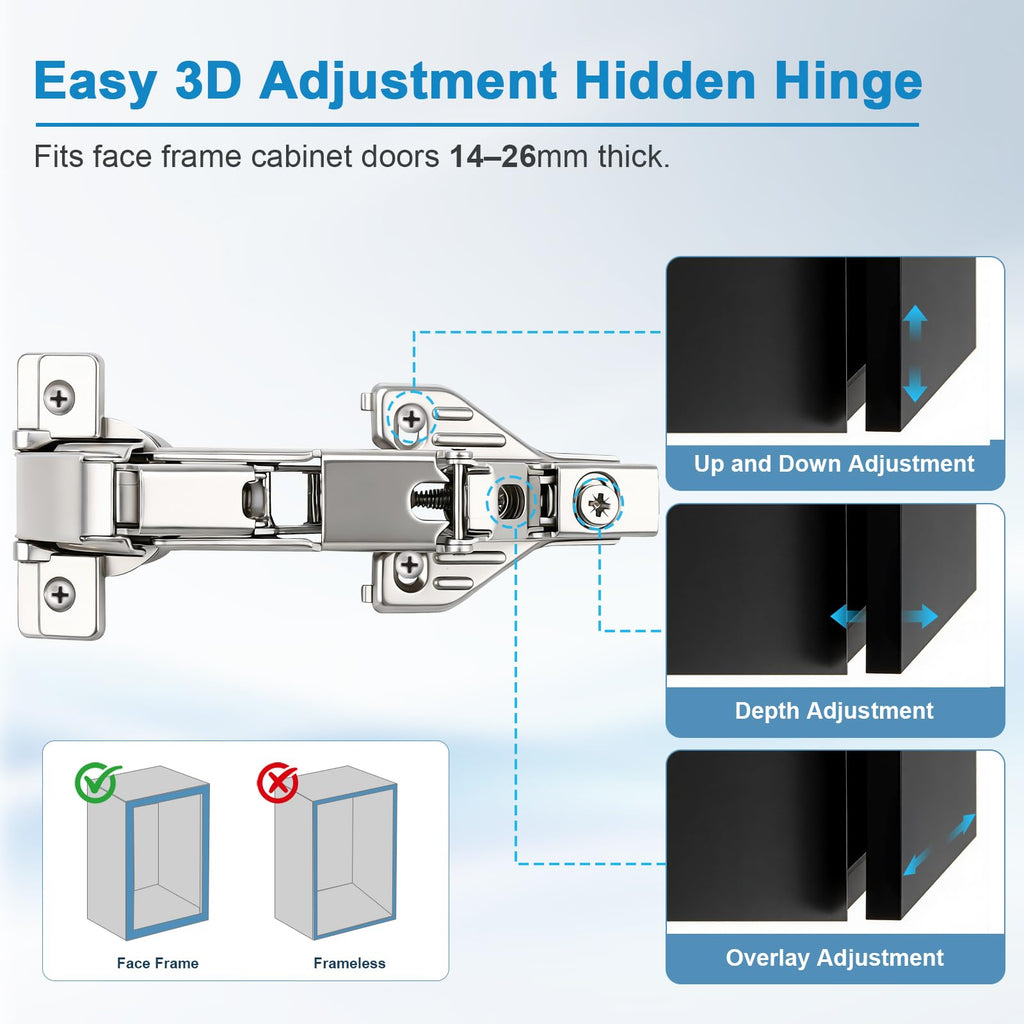 165° Lazy Susan Hinges, Corner Cabinet Hinges Soft Close, 2 Pairs