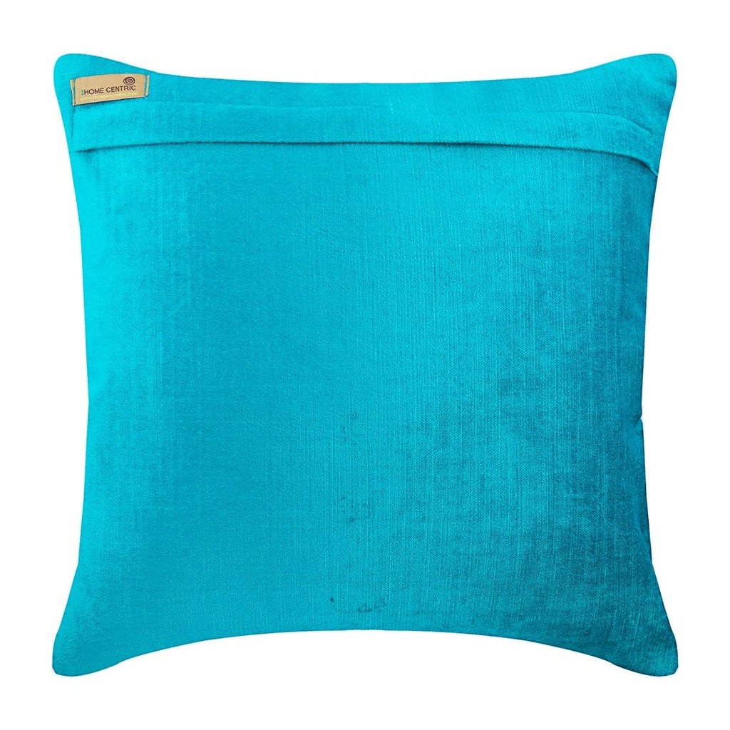 Cushion Covers for Chairs, Turquoise Pack of 2, 14x14 inch (35x35 cm) Applique Damask Decorative Pillow Covers Throw