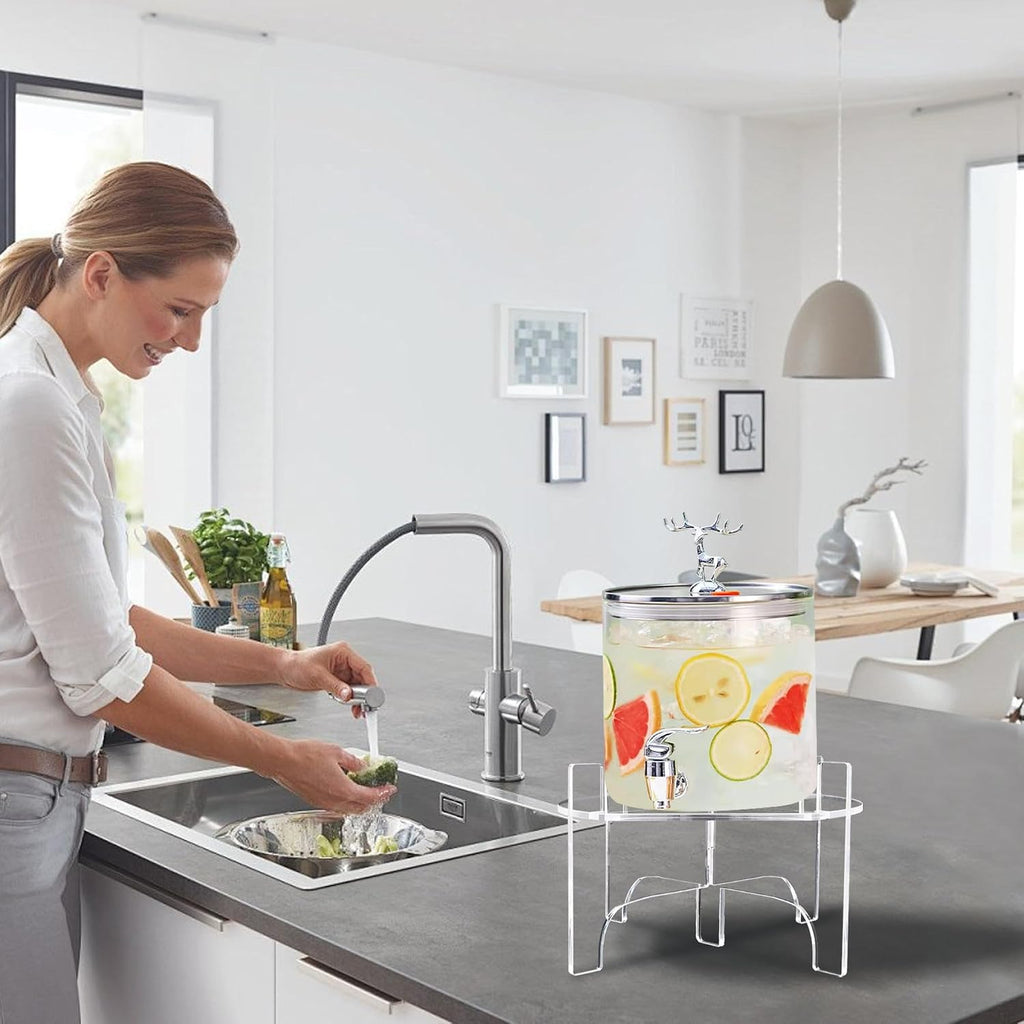 Drink Dispenser Stand Acrylic Fit Max 7.87 Inch Diameter of Water Dispenser, Glass Jar, Party, and Catering Beverage