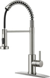 Kitchen Faucets, Brushed Nickel Kitchen Sink Faucet with Pull Down Sprayer, Commercial Kitchen Faucet Stainless Steel